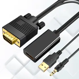 Kirzi 613894608049 Vga Sources To Hdmi Display Adapter 1080p Converter With Audio Usb Power