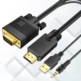 Kirzi 613894608391 Vga Sources To Hdmi Display Cable 50ft With Audio Adapter Con