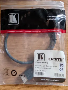 Mhm-2 Kramer C-mhm/mhm-2 4k Premium High Speed Flexibel Hdmi Kabel Mit Ethernet 600mm - C-mhm /