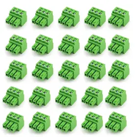 Kuosbiu 768523188451 20 Pcs 3 Pin 3.81mm Pitch Screw Terminal Block Connector For 28-16awg Plugga