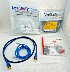 6503083701 L-com Startech Lindy 5 Computer Cord 25 Ft Cat5 Displayport Cables Dvi-d To Vga Adapter Lot
