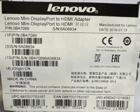 0b47089 Lenovo Genuine Mini-displayport To Hdmi Adapter New Lot Of 10 #3