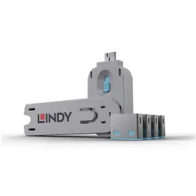 40452 Lindy 134375255516 Usb Port Blocker - Pack Of 4 Blue