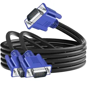 Llc 445014661695 Vga Splitter Cable No Screen Extension 1 Male To 2 Dual Monitor Y Adapter