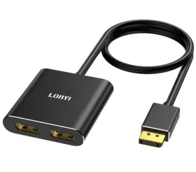 Lr-244-bk Loryi Displayport To Dual Splitter Adapter 4k60hz Mst Hub 1