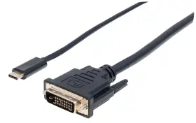 152457 Manhattan Usb-c To Dvi-d Cable 1080p 60hz 2m Male Female Black Compatibl