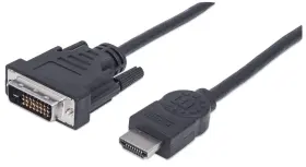 372503 Manhattan Hdmi To Dvi-d 24 1 Cable 1.8m Male Black Dual Link Compat