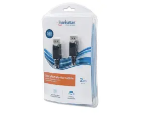 393799 Manhattan Displayport Monitor Cable 6.6 Ft. 2 X Male Digital Audio/video - Black