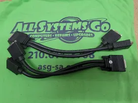 15941-00 Matrox Graphics Inc. Lot Of 2 Y-cable Lfh-60 To Dual Vga 15-pin Female Splitter Video Cable