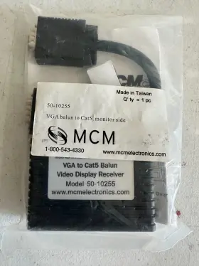 50-10255 Mcm New Electronics Vga To Cat5 Adapter Balun Video Display Receiver