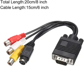 Mea230823ee000506 Meccanixity Vga To Rca Cable 3rca S-video Adapter For Tv Pc Computer