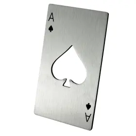 Mikamax 719481350215 Ace Of Spades Bottle Opener Original Stainless Steel Casino Fans