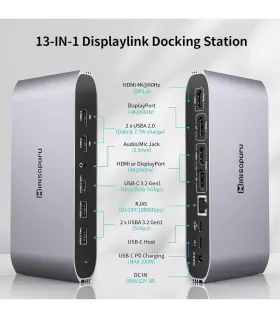 Ds808 Minisopuru 13 In 1 Display Link Docking Station
