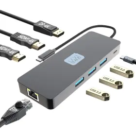 100w Mmobiel 720011043972 Usb-c Hub To Dual Hdmi And Displayport 4k 60hz Power Delivery 3x