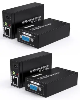 B-ycq100v-sr-2p Moerisical 2 Pack Vga Extender Over Cat6 Cat5e Up To 328ft / 100m Video Extension Ad
