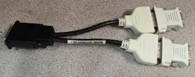 338285-004 Molex Video Y Splitter Dms-59 Pin Male To Dual Dvi Female Cable W Vga Adapters
