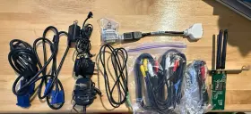747667706 Molex Computer Variety Lot Wireless Card Aux Vga Rca Dvi-d Connector Chargers Cables