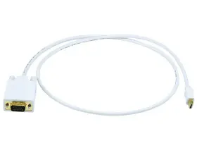 106002 Monoprice 3ft Gold Plated 32awg Mini Displayport / Thunderbolt To Vga Cable - White