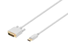 106017 Monoprice Displayport To Dvi Cable - 15 Feet White 28awg Pure Copper Cores