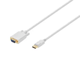 106018 Monoprice Displayport To Vga Cable - 3ft White 28awg Gold Plated Connectors