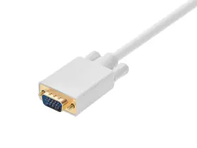 106019 Monoprice Displayport To Vga Cable - 6 Feet White 28awg Gold Plated Connectors #2