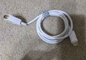 106020 Monoprice Displayport To Vga Cable 6 Ft White 28awg Gold Plated P/n 6020