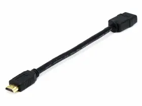 106061 Monoprice High Speed Hdmi With Ethernet Male To Female Port Saver - 8 Inch Black 28awg