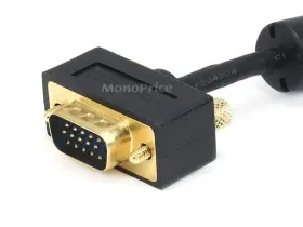 106375 Monoprice Ultra Slim Svga Super Vga M/f Monitor Cable - 50 Feet With Ferrites 30/32awg #2