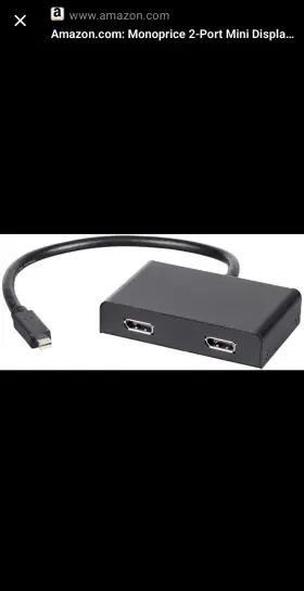 121973 Monoprice 2-port Mini Displayport 1.2 Multi-stream Transport Hub- E