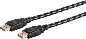 137918 Monoprice Braided Displayport 1.4 Cable - 8k Capable Display 1.5 Feet Gray