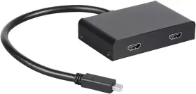 21975 Monoprice 2-port Mini Displayport 1.2 To Hdmi Multi-stream Transport Mst Hub
