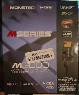 Vmm10008 Monster M3000 Hdmi Cable 8khdr 48.0 Gpbs Ultra Speed 1.5m/5ft