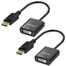 Dp2dvi-a-b-2 Moread Displayport Dp To Dvi Adapter 2 Pack Gold-plated Display Port Dvi-d Ad