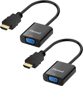 Hdmi2vga-a-b-2 Moread Hdmi To Vga 2 Pack Gold-plated Adapter Male Female Black
