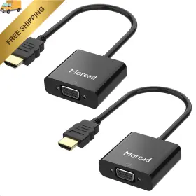 Hdmi2vgaap-a-b-2 Moread Gold-plated Active Hdmi To Vga Adapter 2 Pack Male Black