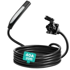 Chc011-40a-tesla Morec Ev Charger Extension Cable J1772 To Tesla Adapter 40a 20ft Charging