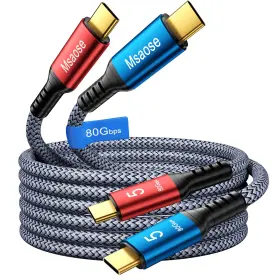2ptb533 Msaose Braided Thunderbolt 5 Cable 3.3ft 2pack Compatible 8k 165hz 4k 540hz 80gbp