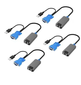 Mt-1516ul Mt-viki 4 Pack Usb Vga To Rj45 Dongle Work For Cat6 Kvm Switch