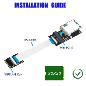 Mustpoint 661585238501 M.2 Ngff Key A/e/a E To Mini Pci-e Adapter With Ffc Cable #3