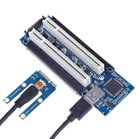 Mustpoint 745860071493 Mini Pci Express To Dual Adapter Card Pcie X1 Router Tow 2 Slot Ri