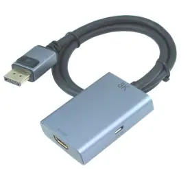 Fe-adt-462 My Cable Mart Hdmi Female Source To Displayport Male Monitor 8k 30hz Adapter 2.5ft