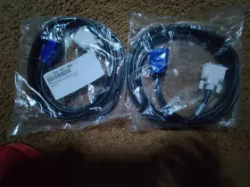 1639-k051 Ncr Lot Of 2x Male Dvi To Vga Cable 1m 3ft