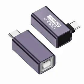 Nf-u2-010-cm Nfhk 2pcs Usb 2.0 B Type Female To Type-c Male Angled And Straight Adapter Printer