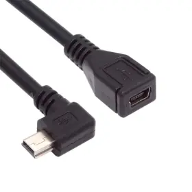 Nf-u2-049-le Nfhk 90 Degree Left Angled Mini Usb 5pin Male To Female Extension Cable 30cm For G