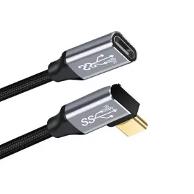 Nf-uc-058-up-3.0m Nfhk Left Right Angled Usb-c Usb 3.1 Type C Male To Female Extension Data Cable 10