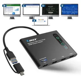 Sx-4c4k1080 Orei Splitextend Hdmi Splitter Extended Display For Quad Monitor - Multi-monitor D