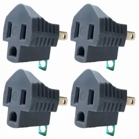 Aub07q6jv85s Oviitech 3 Prong To 2 Adapter Polarized Grounding Converter 3-prong Plug Adapt