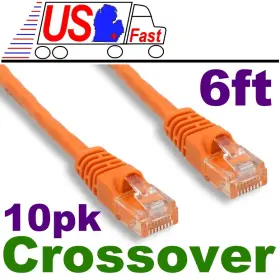 231001520250818010 Parts Paradise Lot10x/pack/pcs/pc 6ft Rj45 Cat5 Crossover Cross-over Wired Network Cable