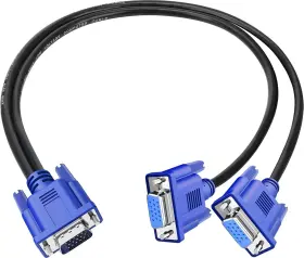 Pcc-00618 Pccables.com Inc 1 Pc To 2 Vga Svga Monitor Male Dual Female Y Adapter Splitter Cable 15 Pin