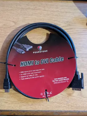 Hddva110 Pearstone New 10ft Ft Hdmi To Dvi Cable